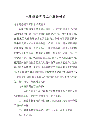 电子商务实习工作总结模板精编.docx