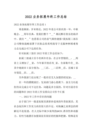 2022业务拓展年终工作总结汇总.docx