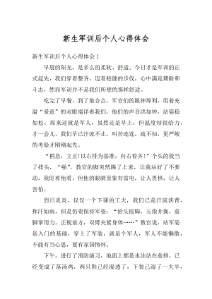 新生军训后个人心得体会精选.docx