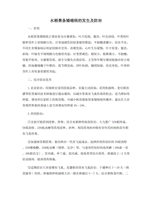 水稻黑条矮缩病的发生及防治.docx