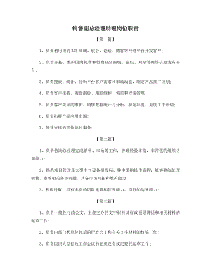 销售副总经理助理岗位职责.docx