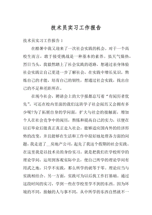 技术员实习工作报告范例.docx