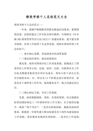 绩效考核个人总结范文大全优质.docx