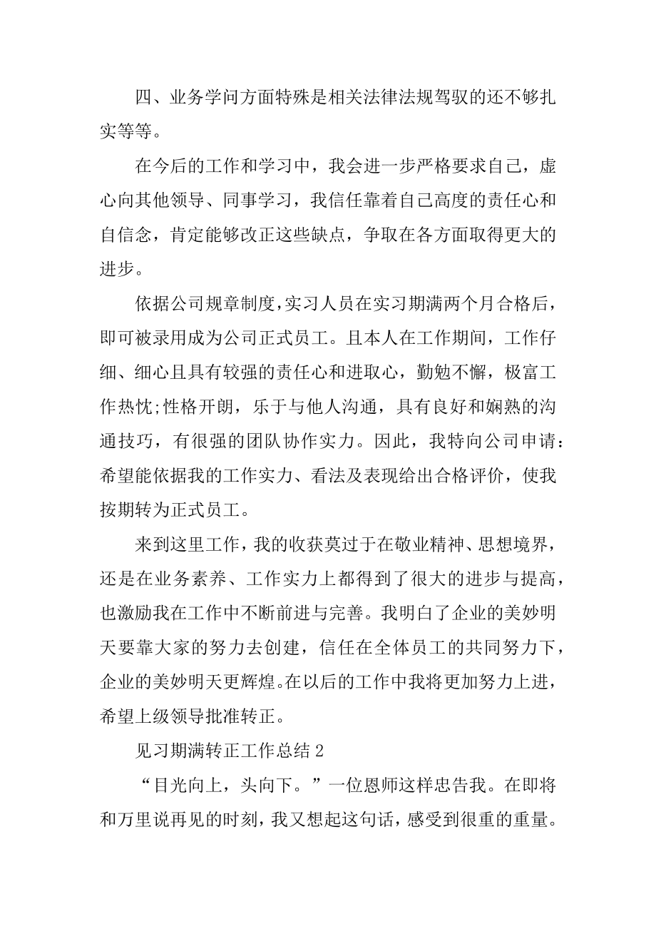 见习期满转正工作总结10篇范文汇总.docx_第2页