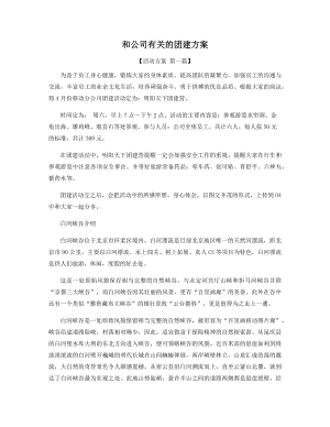 和公司有关的团建方案精选.docx