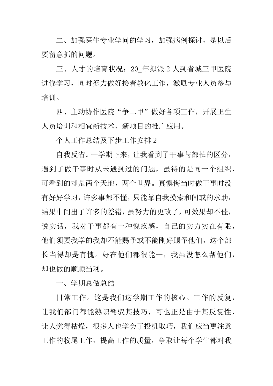 个人工作总结及下步工作计划汇编.docx_第2页