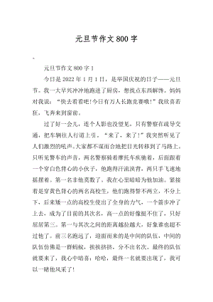 元旦节作文800字精选.docx