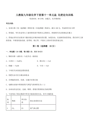 考点解析：人教版九年级化学下册第十一单元盐-化肥定向训练试题(无超纲).docx