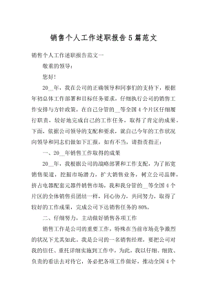 销售个人工作述职报告5篇范文.docx