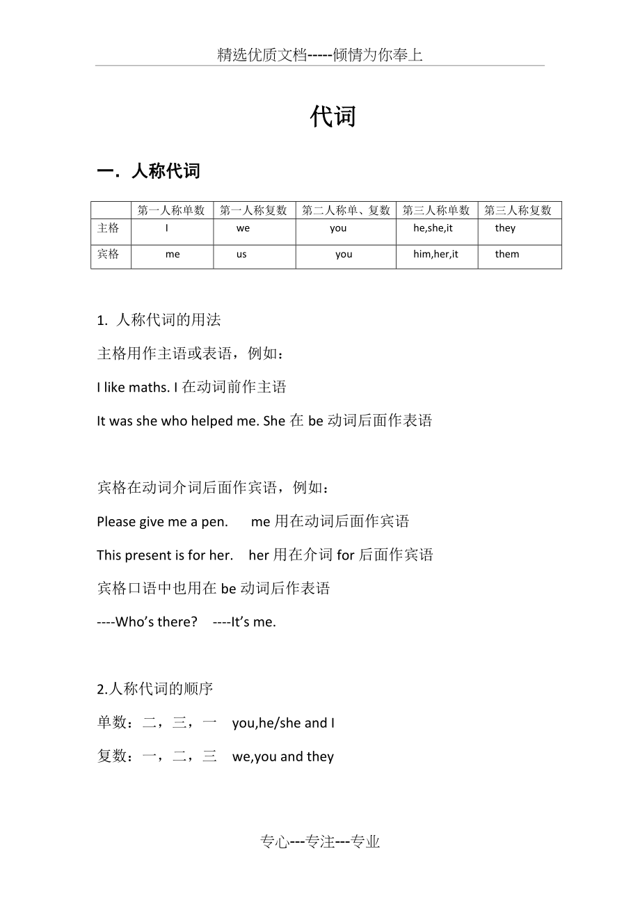 初中英语代词用法总结(共6页).doc_第1页