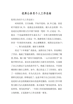 优秀公务员个人工作总结汇编.docx