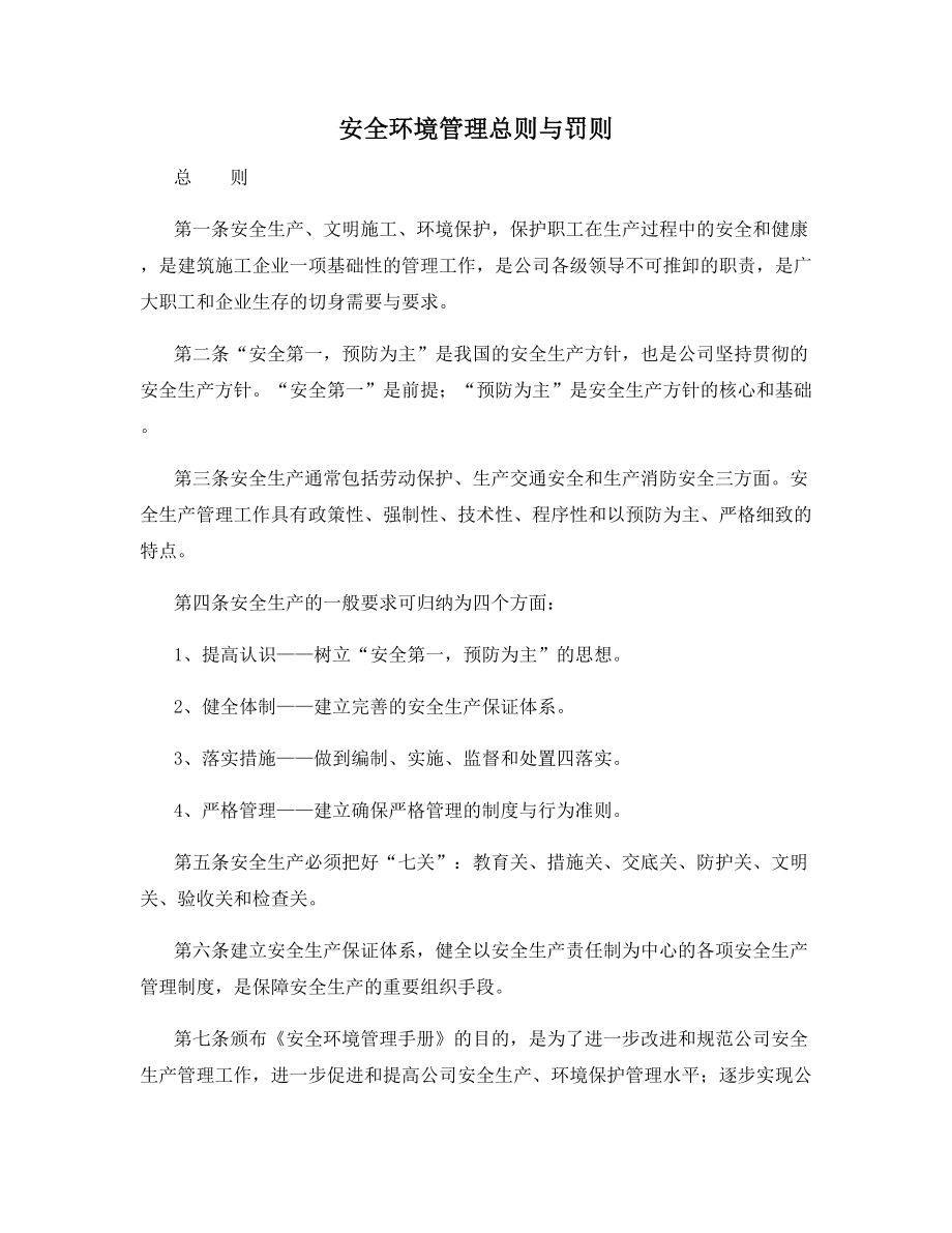 安全环境管理总则与罚则.docx_第1页