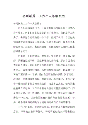 公司新员工工作个人总结优质.docx