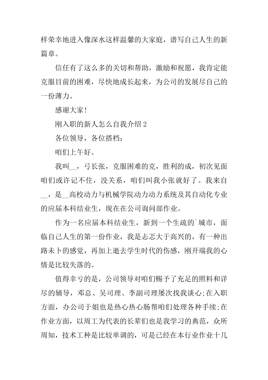 刚入职的新人怎么自我介绍范例.docx_第2页