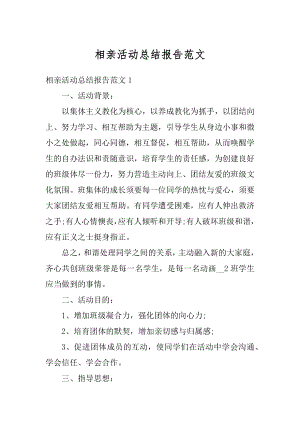 相亲活动总结报告范文汇总.docx