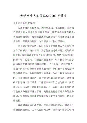 大学生个人实习总结3000字范文最新.docx