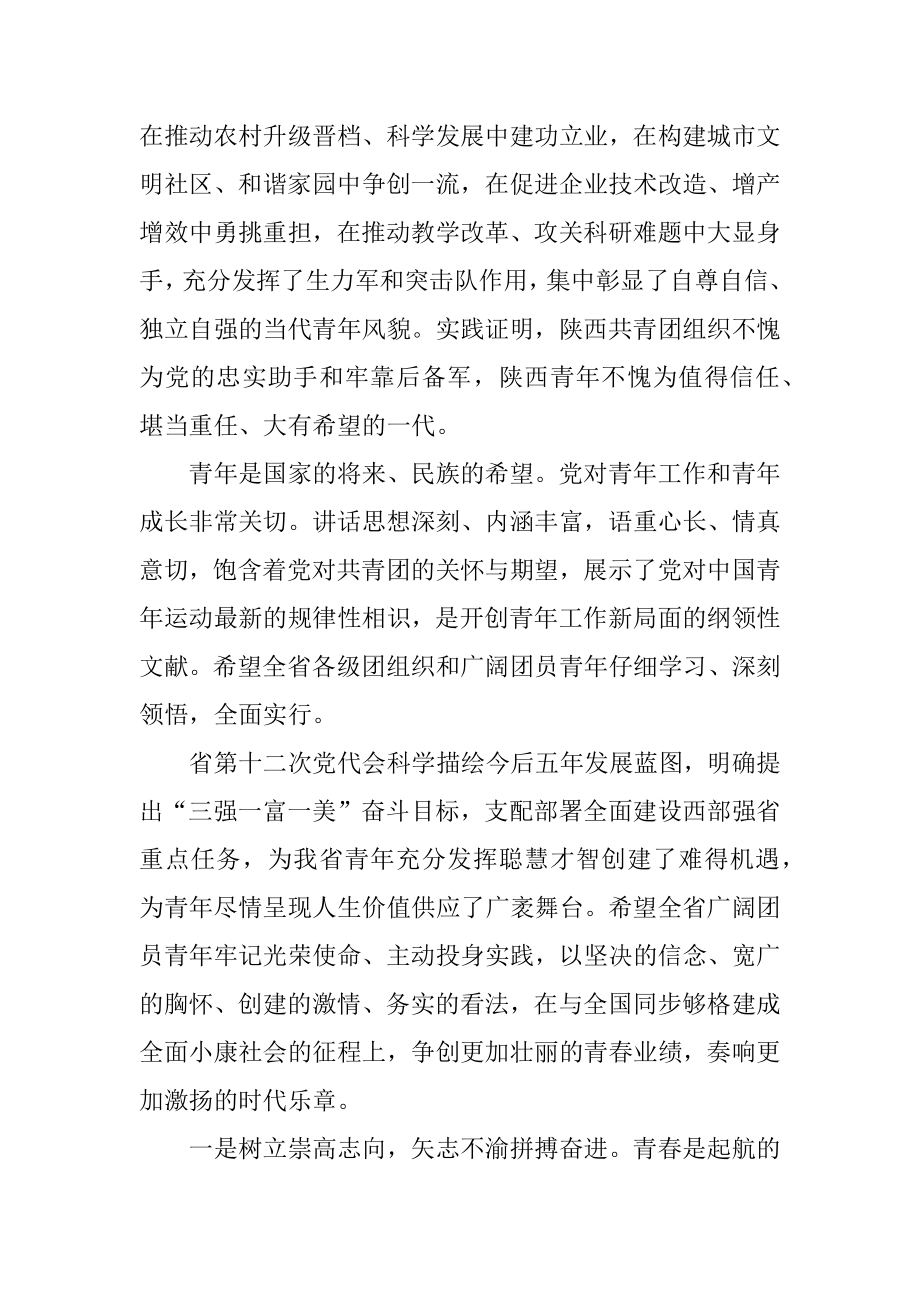 共青团代表大会开幕式讲话稿范例.docx_第2页