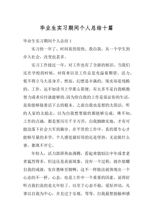 毕业生实习期间个人总结十篇范文.docx