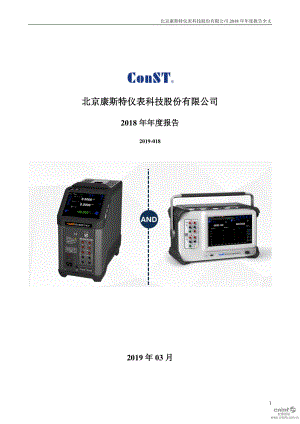 康斯特：2018年年度报告.PDF