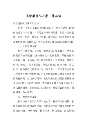 小学教师见习期工作总结范本.docx