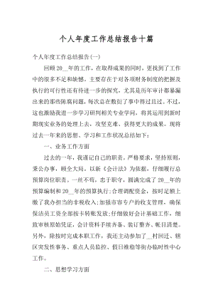 个人年度工作总结报告十篇例文.docx