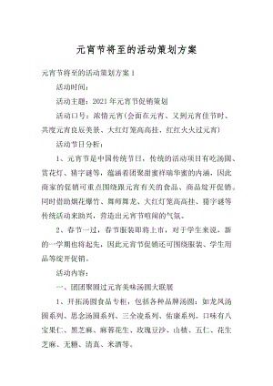 元宵节将至的活动策划方案汇编.docx