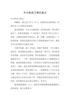 中介的实习周记范文汇编.docx