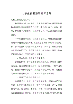 大学生自我鉴定实习总结范文.docx