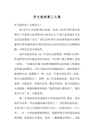 作文我的高三之路汇编.docx