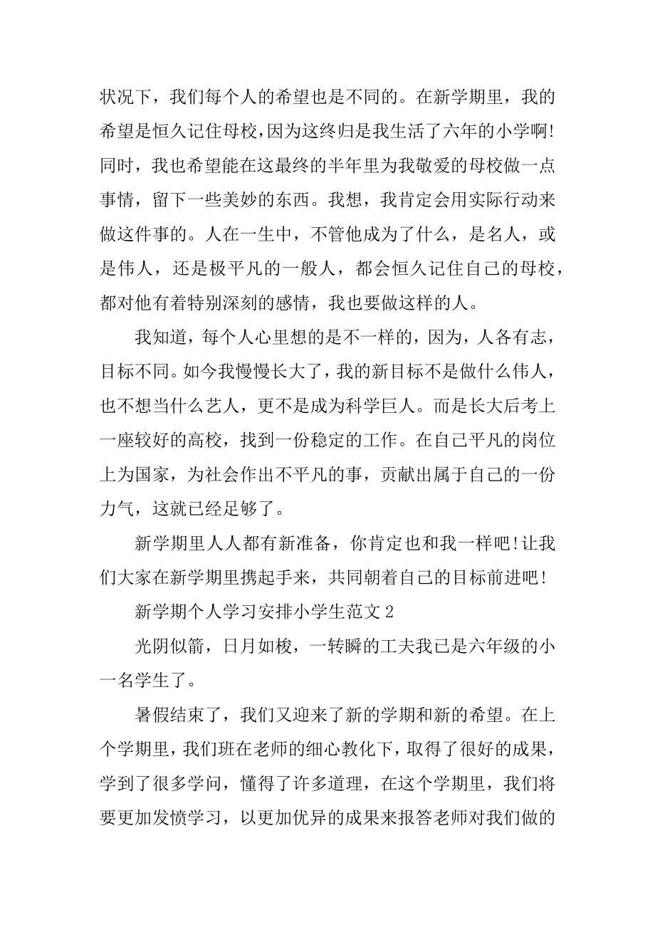 新学期个人学习计划小学生汇编.docx_第2页