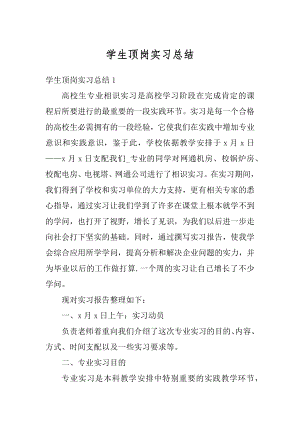 学生顶岗实习总结例文.docx