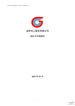 金杯电工：2018年年度报告.PDF