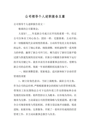 公司领导个人述职报告五篇精编.docx