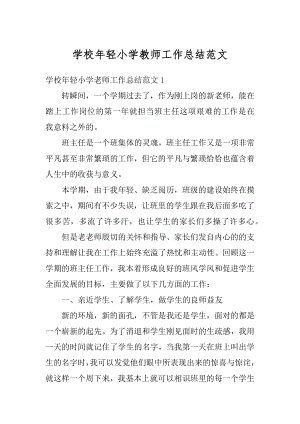 学校年轻小学教师工作总结范文优质.docx