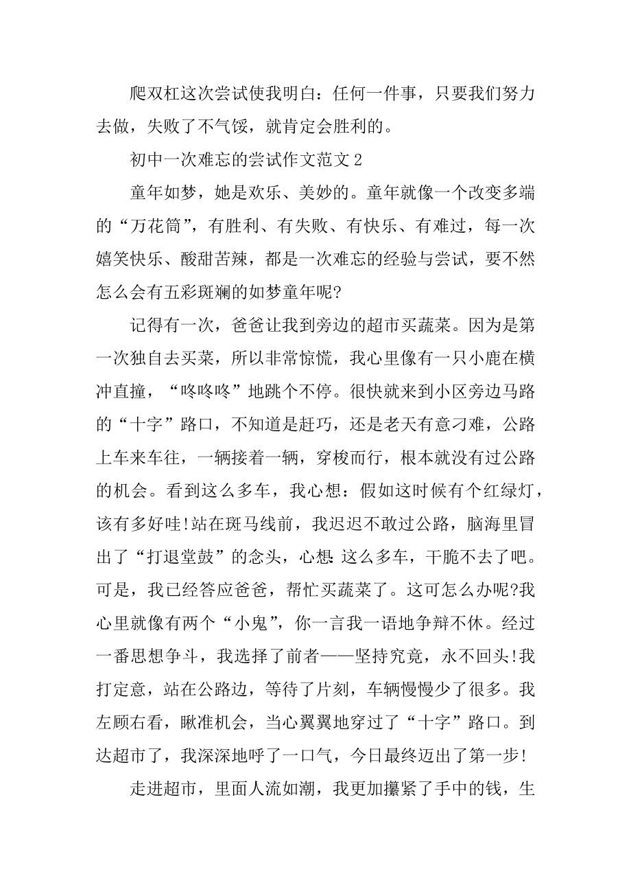 初中一次难忘的尝试作文范文优质.docx_第2页