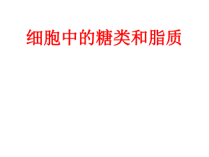 细胞中的糖类和脂质４３.ppt