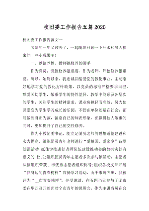 校团委工作报告五篇范文.docx