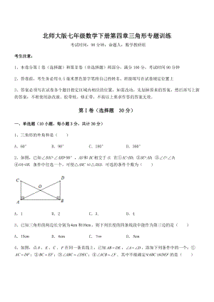 北师大版七年级数学下册第四章三角形专题训练试题(无超纲).docx