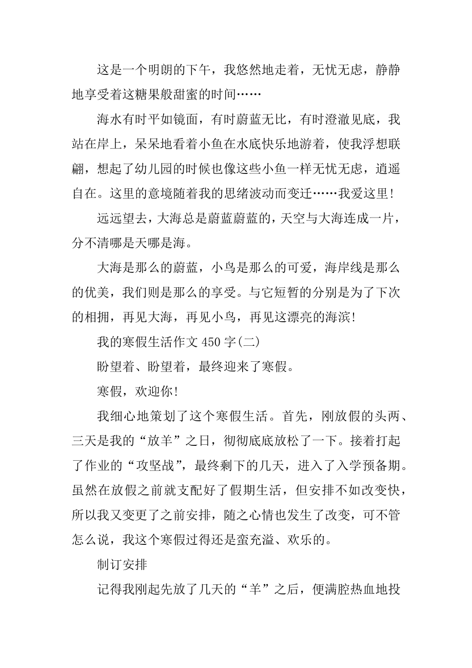 2022我的寒假生活作文450字范文.docx_第2页