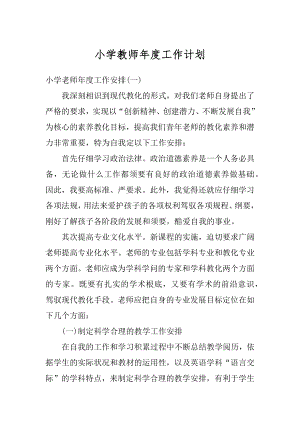 小学教师年度工作计划精编.docx