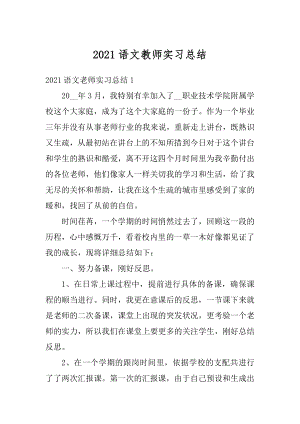 2021语文教师实习总结精选.docx