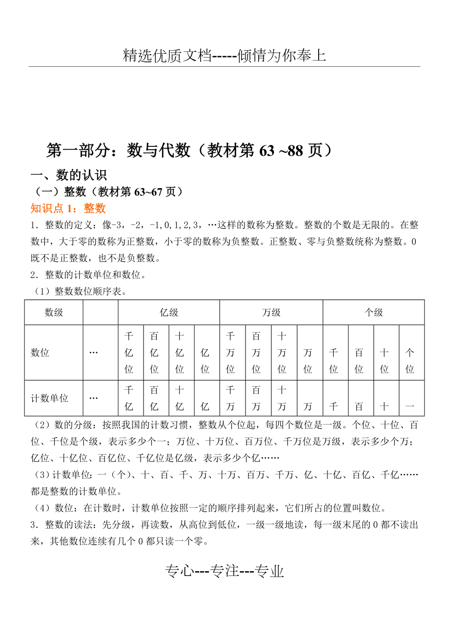 2017年北师大版小学数学1-6年级总复习知识点汇总(共21页).doc_第2页