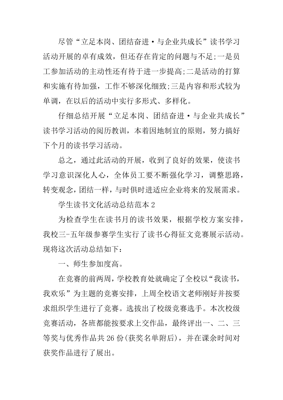 学生读书文化活动总结范本最新.docx_第2页