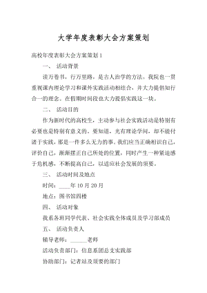 大学年度表彰大会方案策划精编.docx