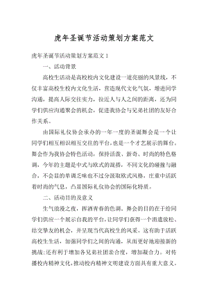 虎年圣诞节活动策划方案范文优质.docx