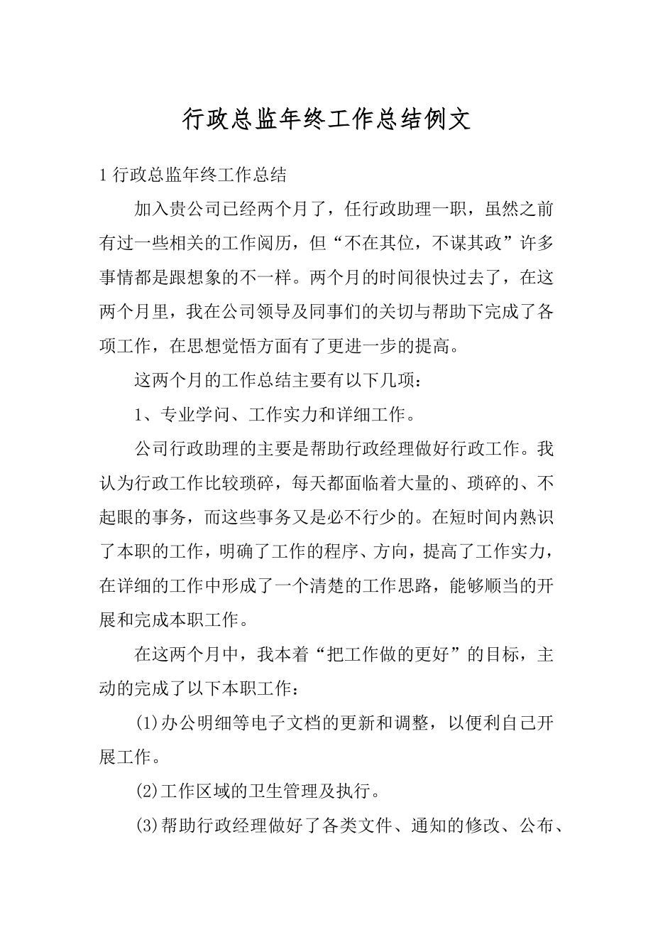 行政总监年终工作总结例文范例.docx_第1页