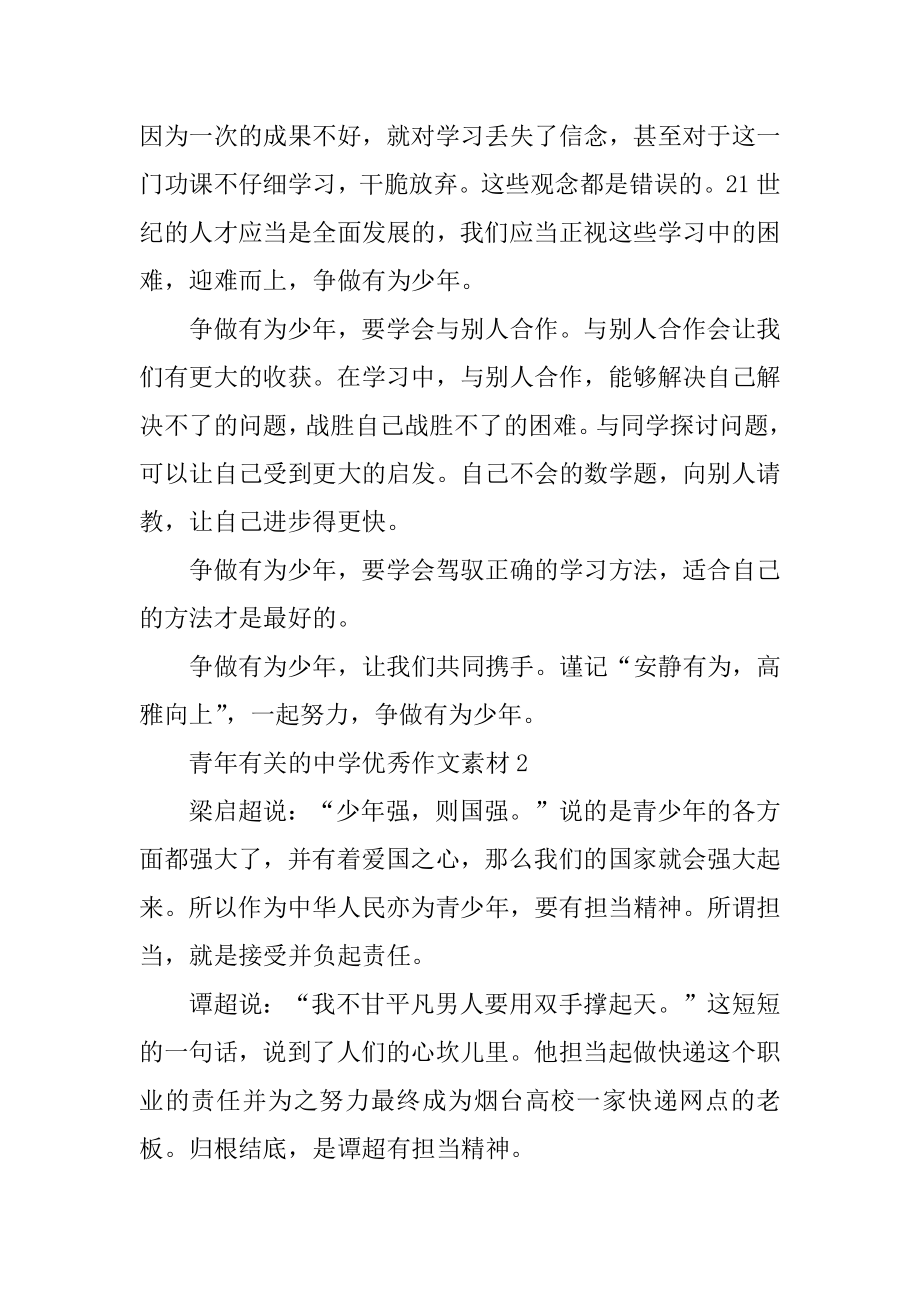 青年有关的高中优秀作文素材优质.docx_第2页