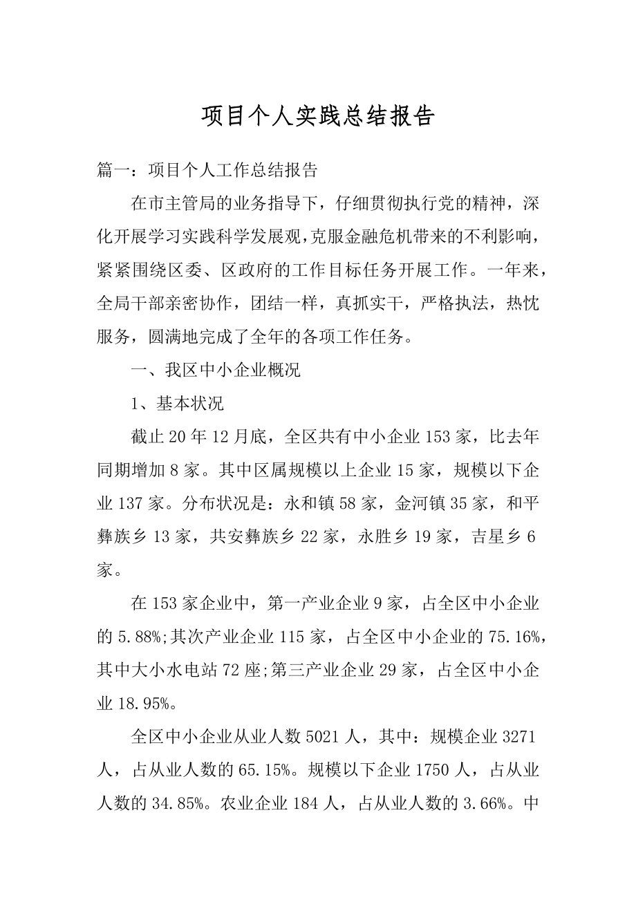 项目个人实践总结报告范文.docx_第1页