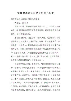 销售面试怎么自我介绍自己范文汇编.docx