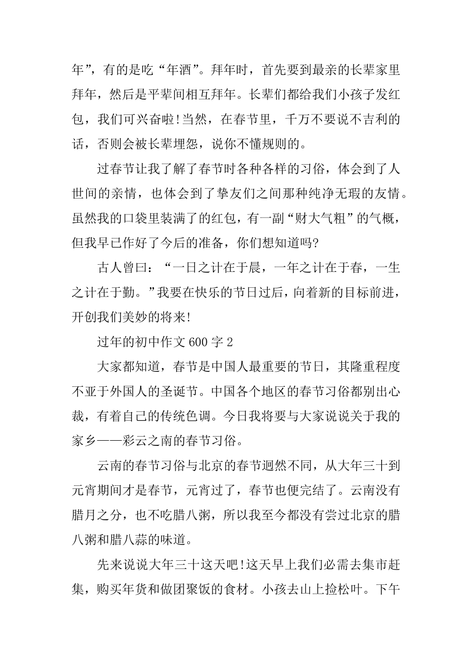 过年的初中作文600字汇总.docx_第2页